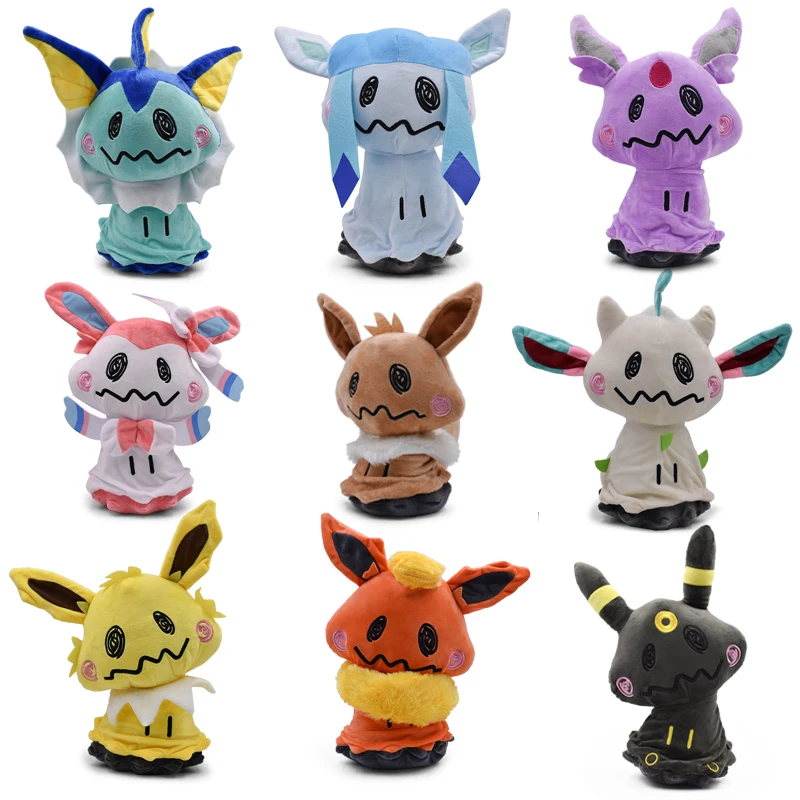 9 Styles Pokemon Plush Toys Mimikyu Cos Umbreon Eevee Sylveon Espeon Vaporeon Leafeon Anime Stuffed Cartoon Peluche Doll 12 Inch