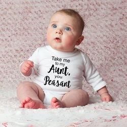 Take Me To My Aunt You Peasant Print Baby Bodysuit Short Sleeve Newborn Jumpsuit Loose Comfort Romper Best Gift To Babys