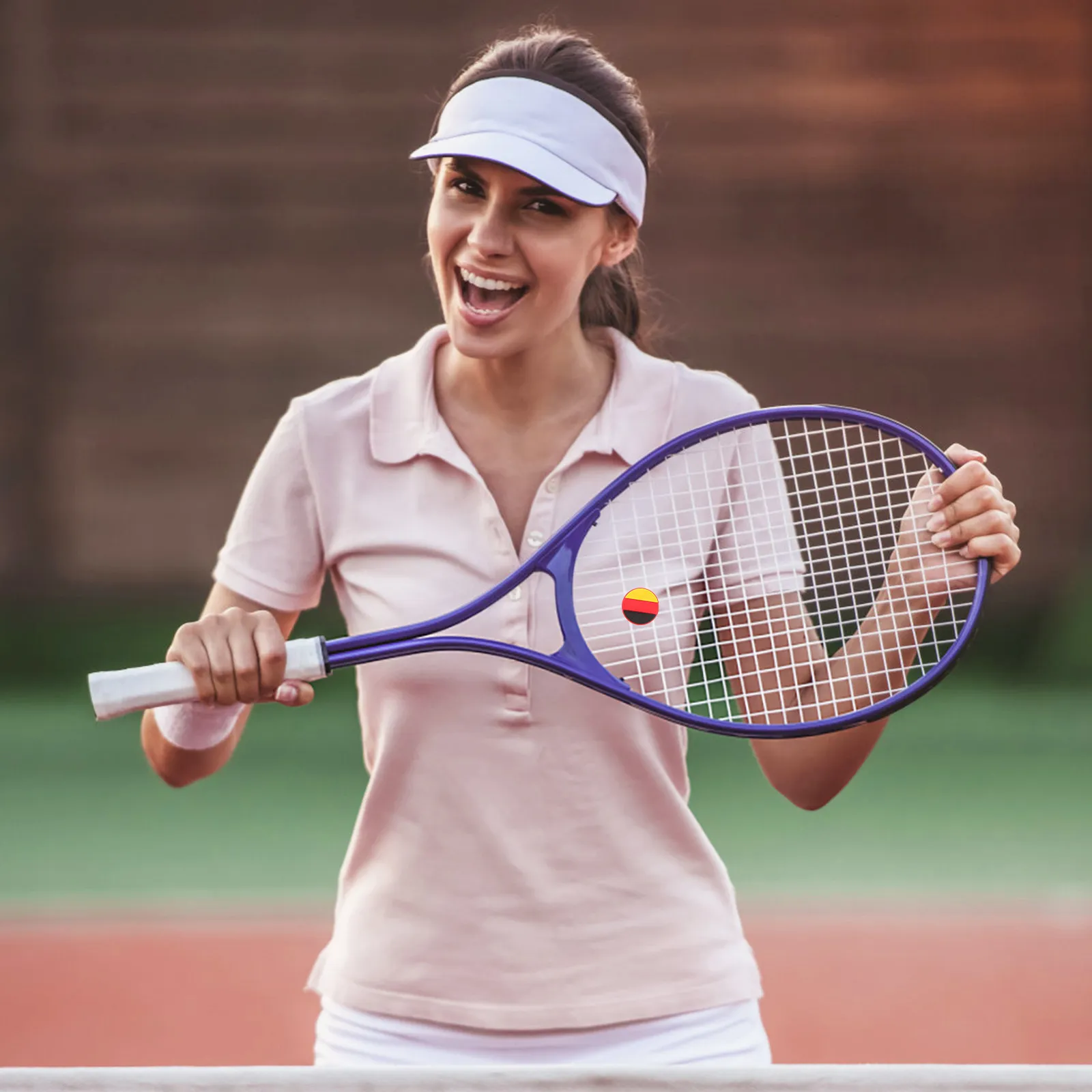 

10Pcs Premium Silicone Tennis Vibration Dampener Round Design Flag Pattern Racket Accessory for Smooth Control and Stable