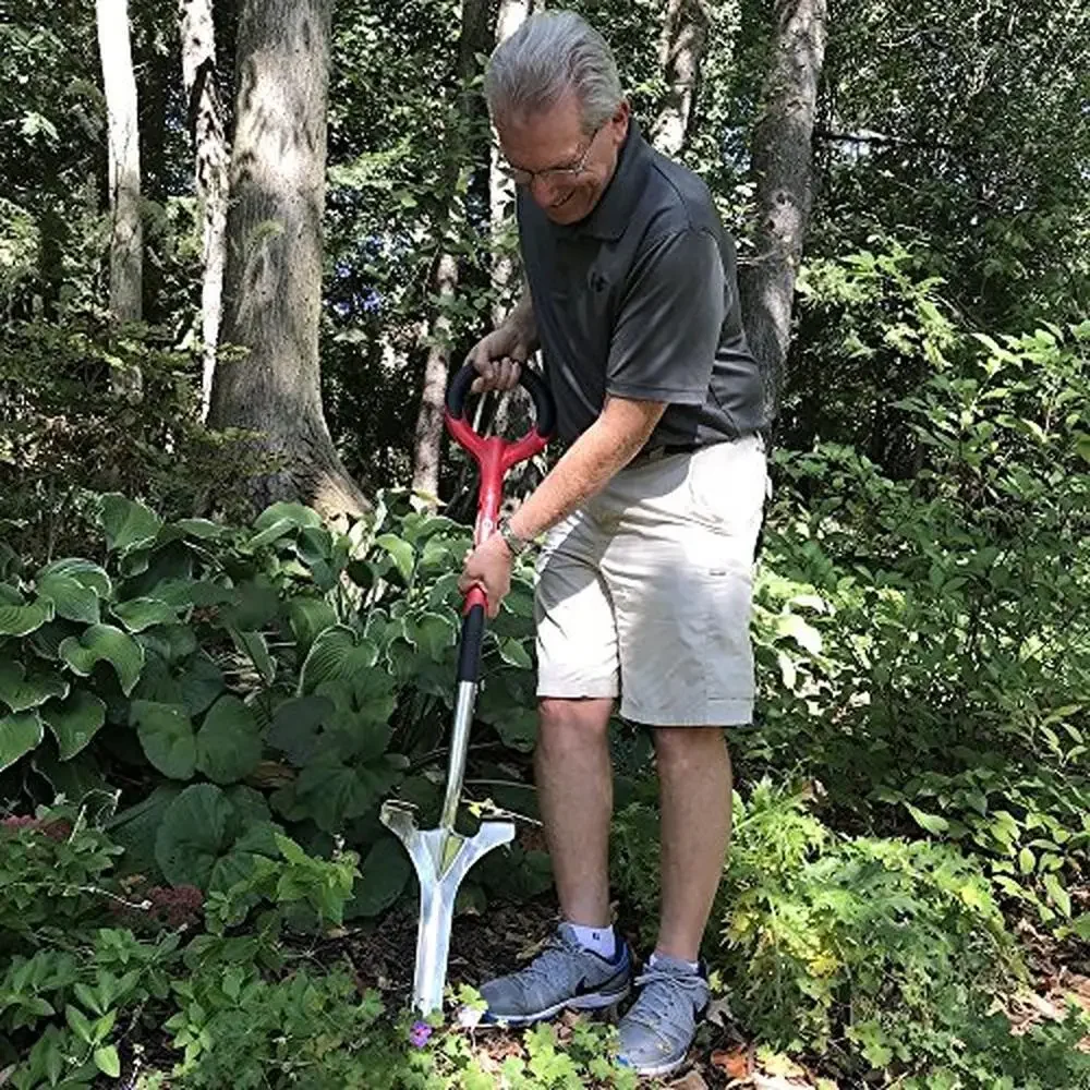 Ergonomic Stainless Steel Weeder with Extra-Wide Forward Step & O-Handle Grip Lifetime Guarantee Organic Editor's Choice