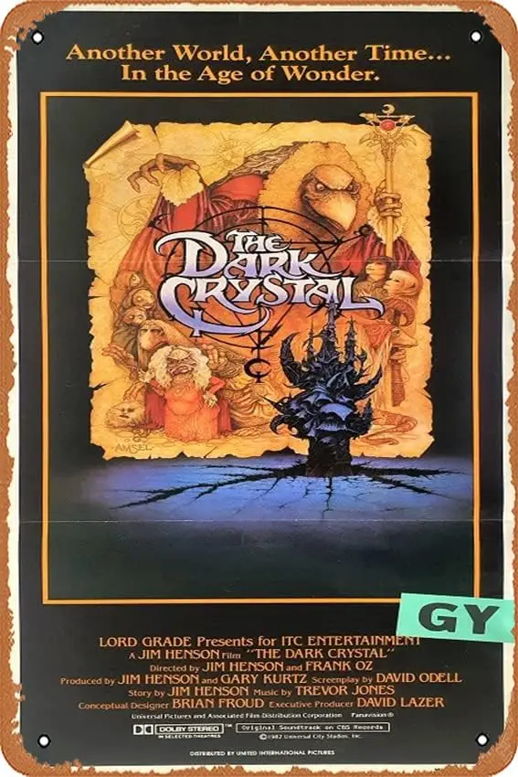 Muecddoa Dark Crystal, The 1982 Vintage Movie Poster Tin Sign,Retro of Classic Old Film Poster Metal Sign TV Bar Wall Club Resta