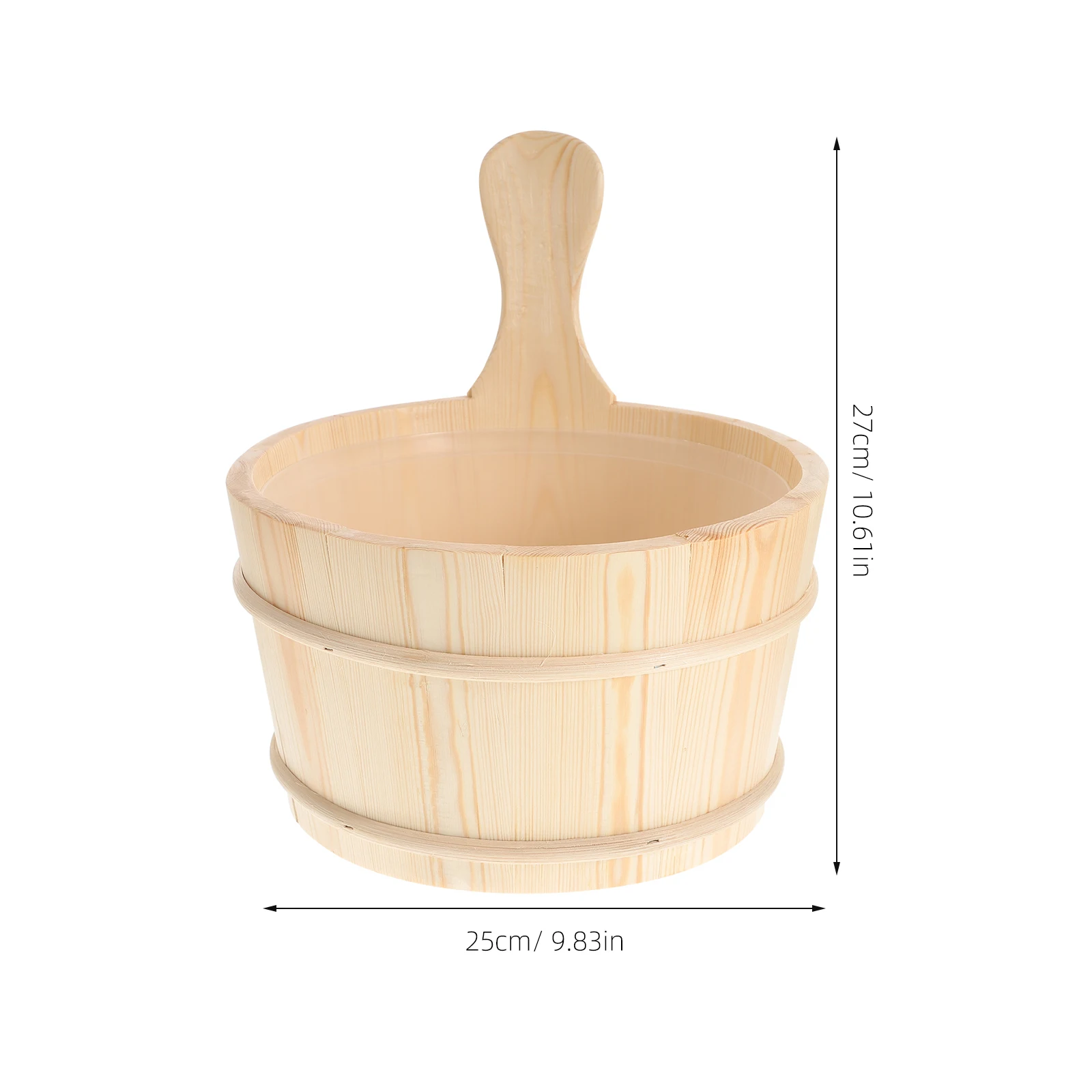 

2 pcs Wooden Barrel Ladle Set Sauna Bath Accessories Kit Durable Natural Wood Bathtub Spa Prop for Home Sauna Room Steam Room