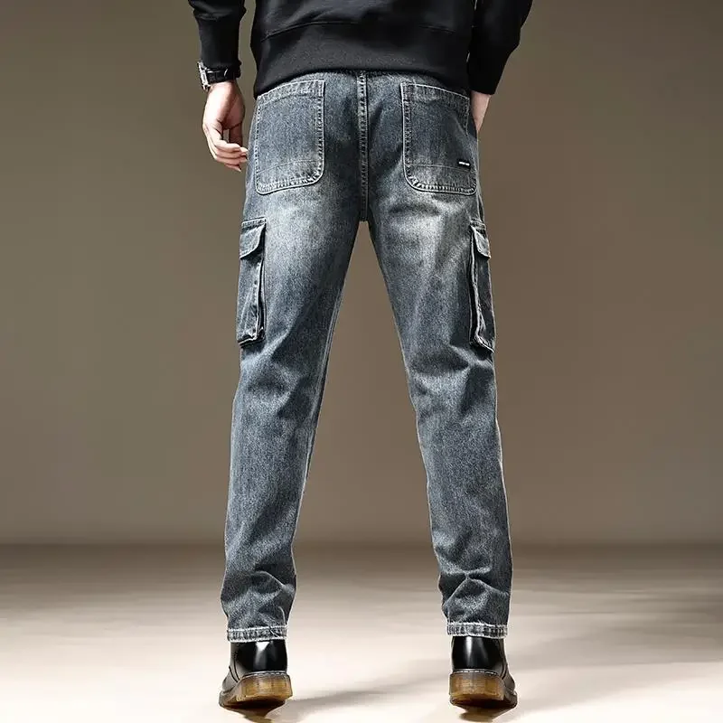 Loose Baggy Plus Big Size Jeans Men Work Wear Oversize Trousers Cowboy Pants Classic Designer Grunge Y2k Soft Retro JJ1223