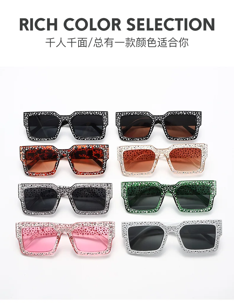 Retro Großen Rahmen Frauen Quadratische Sonnenbrille Schwarz Rechteck Coole Männer Sonnenbrille Einteilige Designer Sonnenbrille für Weiblich Männlich – Detail 3