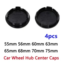 4pcs Black Silver 55mm 56mm 60mm 63mm 65mm 68mm 70mm 76mm Car Rim Cover Wheel Hub Center Cap Logo Emblem Badge Auto Accessories