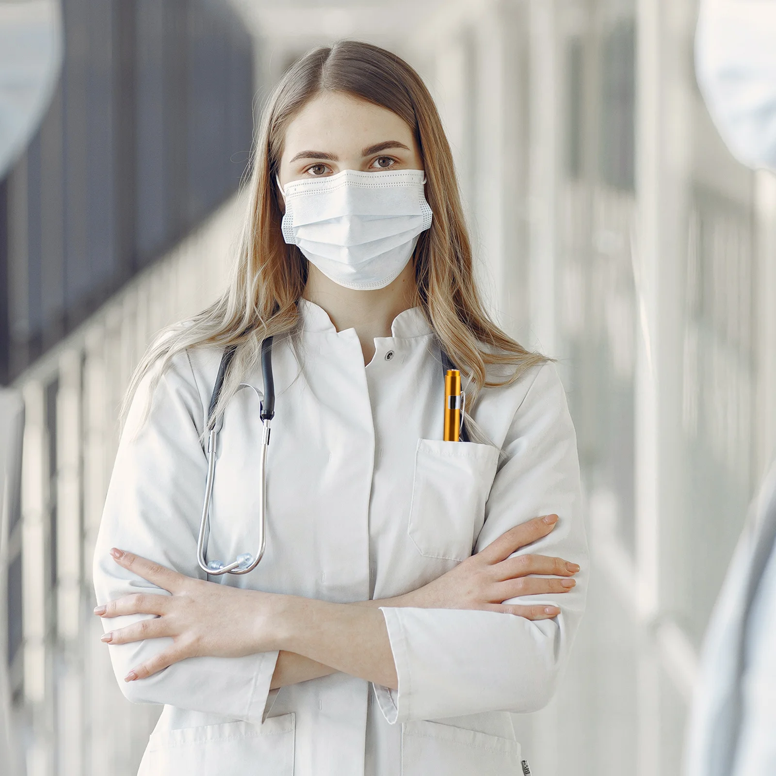 

6pcs Led With Pupil Gauge Yellow Light 5Cm Ruler Compact For Medical Students Reusable Lightweight Sealed Beam