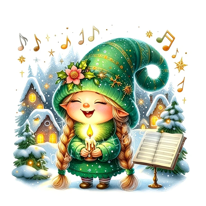 1pc Christmas Elf Music Vinyl Decal, Car Sticker for Laptop Water Bottle Truck Motorcycle Window Wall Cup, Holiday Gift