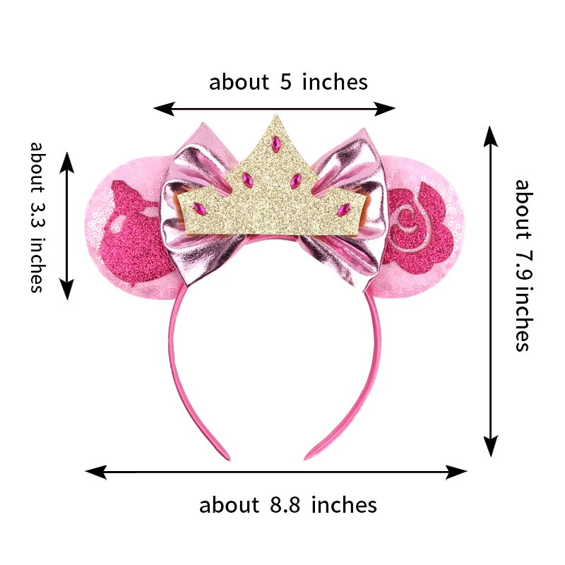 Disney Mickey Mouse Oren Hoofdband Festival Party Pailletten Boog Haarband Vrouwen Meisjes Kids Party Haaraccessoires Cadeau
