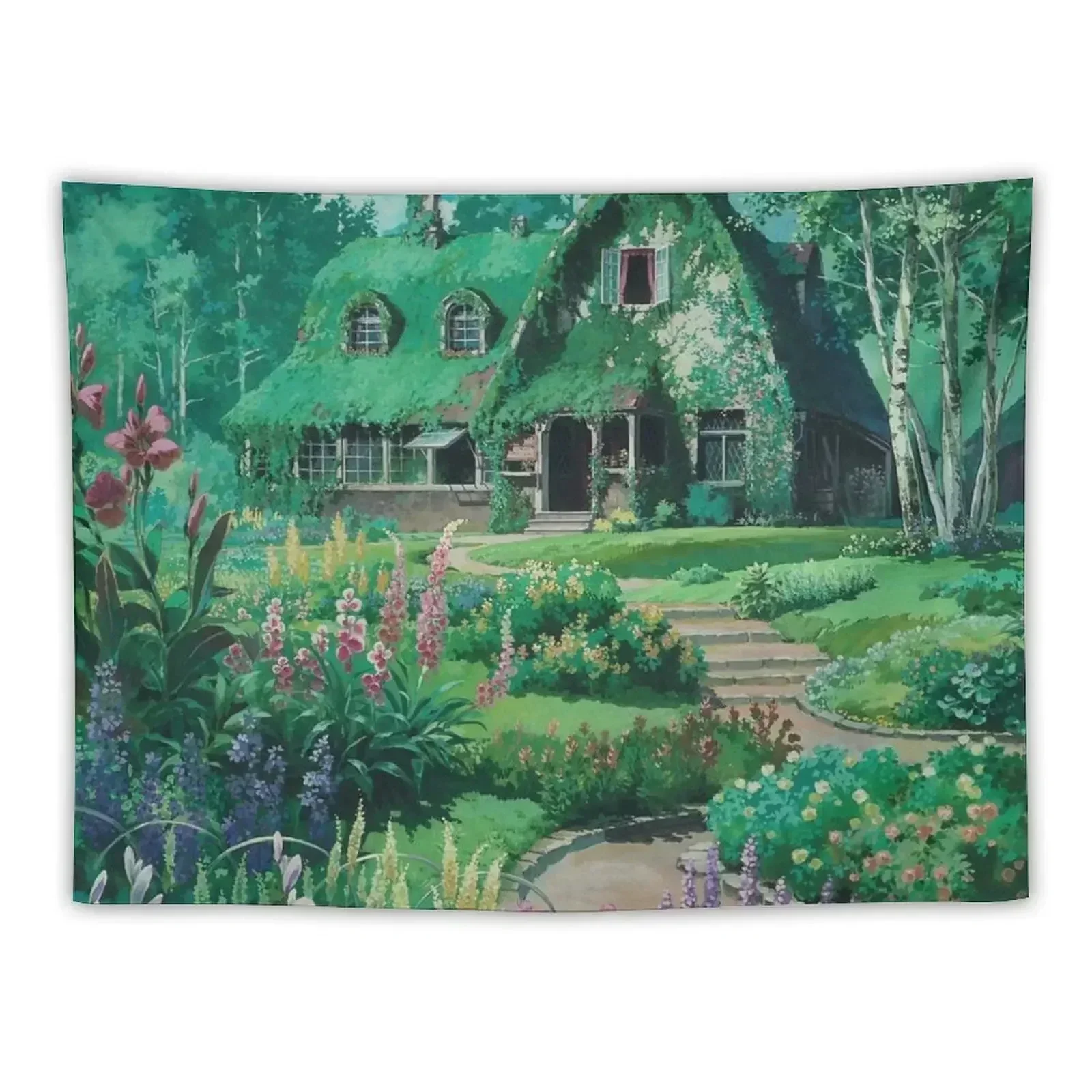

Anime Movie House with flowers Scenery Tapestry Bedroom Deco Bedroom Decorations Tapestry