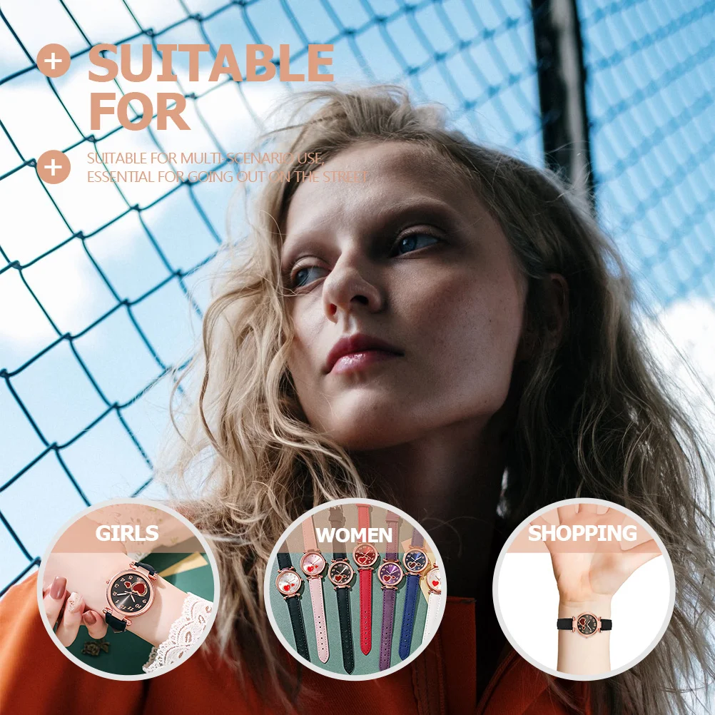 

1Pcs Heart Casual Wrist Watch for Women Quartz Movement Fashionable Ladies Watch Stylish Simple Elegant Gift Decorative