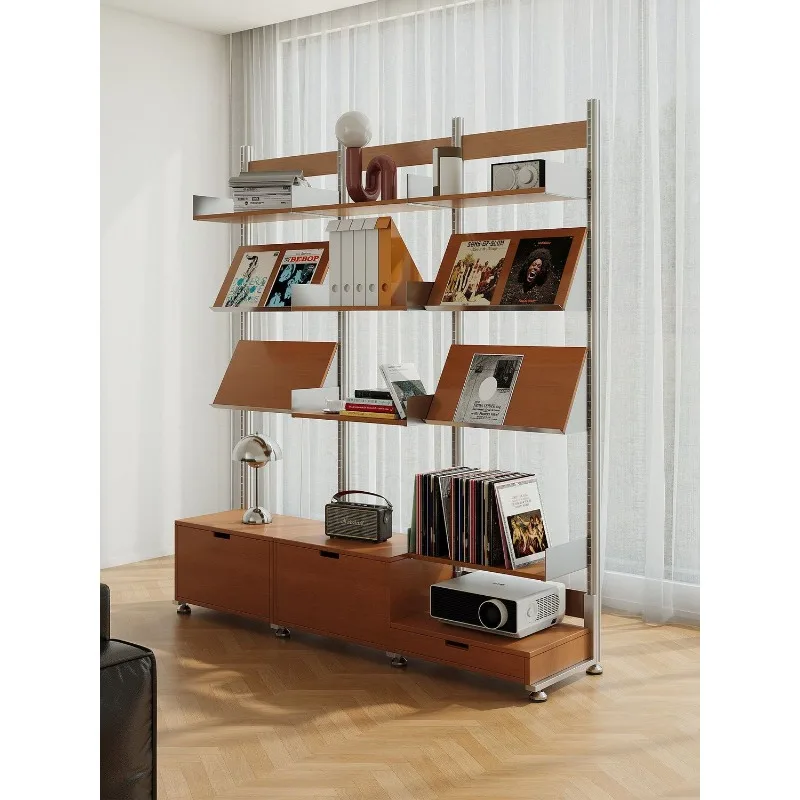 Japanese-style non-punching rack, living room floor screen partition adjustable multi-layer storage display cabinet
