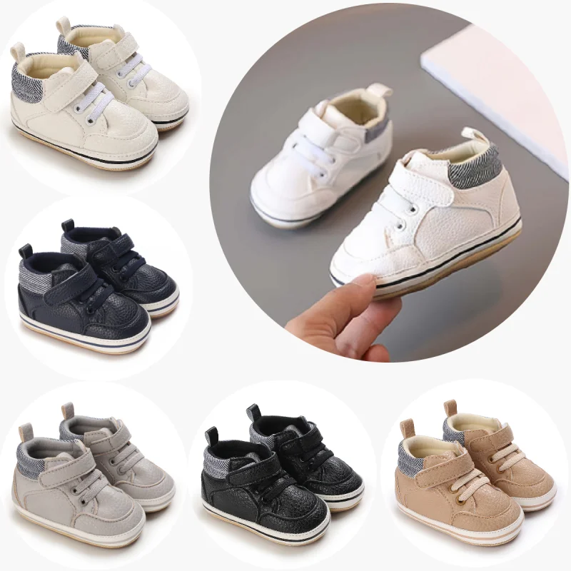 Baby Learning Walk Shoes, Spring Autumn PU Casual Sneakers, Outdoor Prewalk Footwear for Toddler Newborn Infants 0-18M