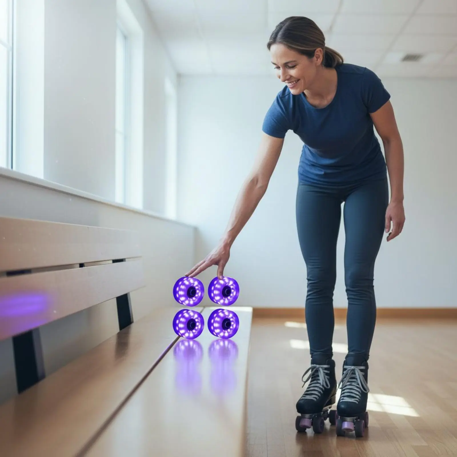 Illuminate up Four-Wheel Glide Wheel Indoor/Outdoor Illuminated Light Up Roller Skates Wheel Skating Equipment Motion-Activated