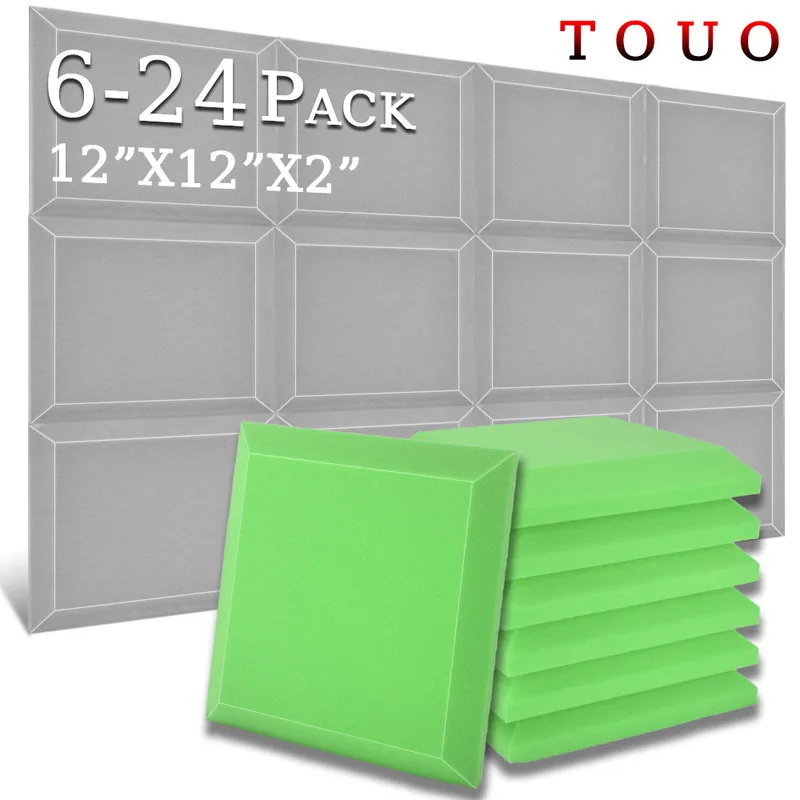 

TOUO Studio Acoustic Foam 6/12/24 Pc High Density Wall Soundproofing Sound Absorbing Material Home Acoustic Treatment Soundproof