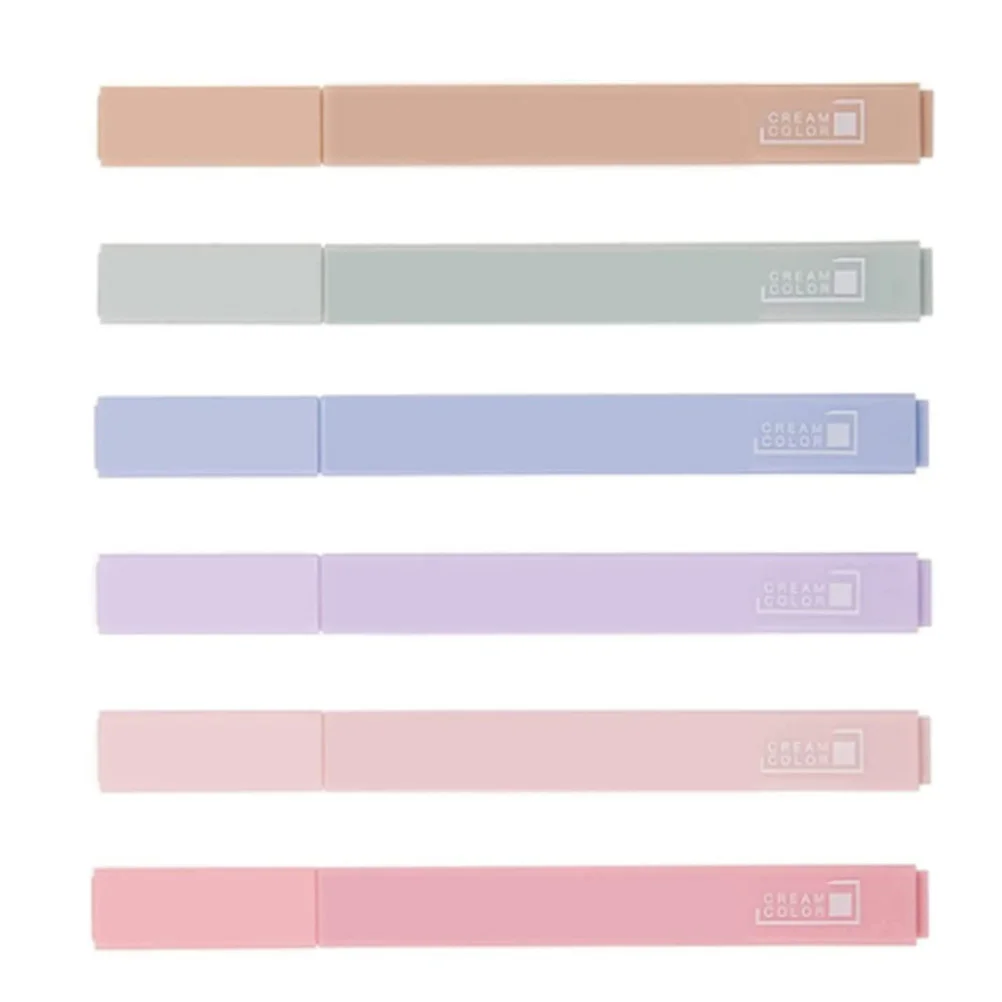 6 قطعة أقلام تمييز ملونة سعة كبيرة السلس التجفيف السريع مكتب القرطاسية المدرسية بمناسبة أقلام لفن الملاحظات #1