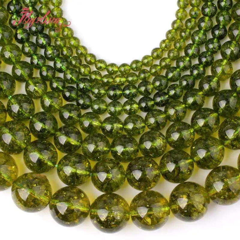 6/8/10/12 مللي متر الزبرجد الأخضر الطبيعي السلس حجر مستدير الخرز ل قلادة أساور صنع المجوهرات 15 بوصة DIY بها بنفسك فضفاض الخرز #6
