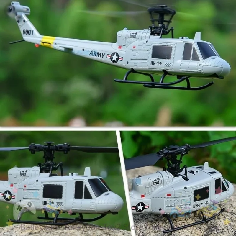 New Rc Helicopter F6601 Huey Simulation 4 Channel Single Rotor Optical Flow Positioning Six Axis Gyro One Key Takeoff Model For