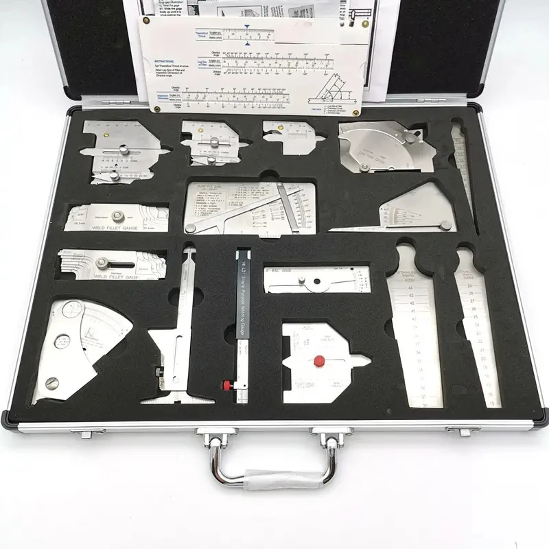 high quality Piec Stainls Steel HI-LO Gauge Set Fillet Welding Measure Kit Metalworking Measuring Tools