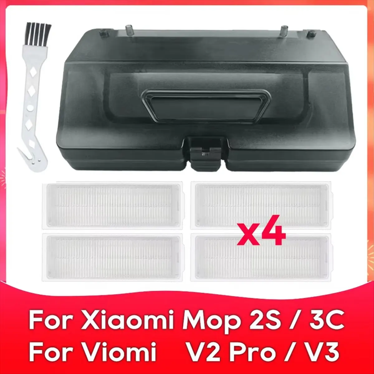 【Newest AT03】2 in 1 Water Tank Dust Box for Mop 2S, Mop Pro STYJ02YM, S10, S12, 3C, V2, V3 Robot Vacuums Accessory