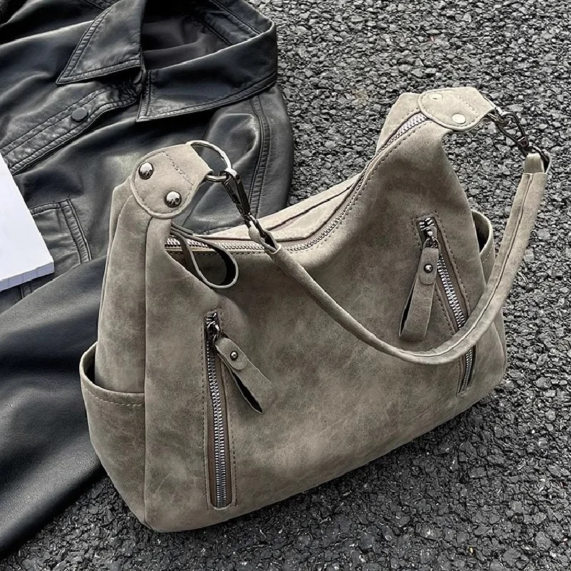 

Women's Vintage Suede Hobo Bag Casual Large Capacity Shoulder Crossbody Bag