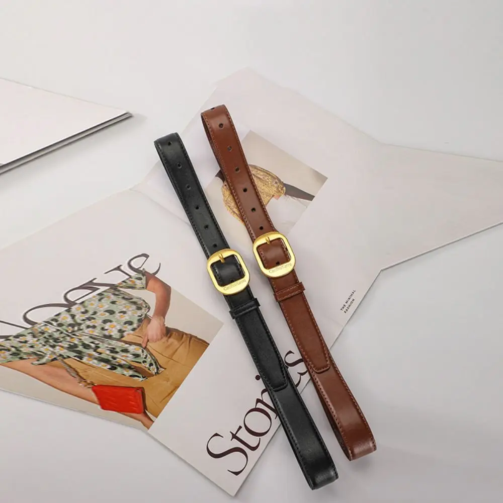 حزام جلد طبيعي للنساء ، حزام بنطلون متعدد الاستخدامات ، حزام خصر ، تصميم فاخر ، موضة فستان ،