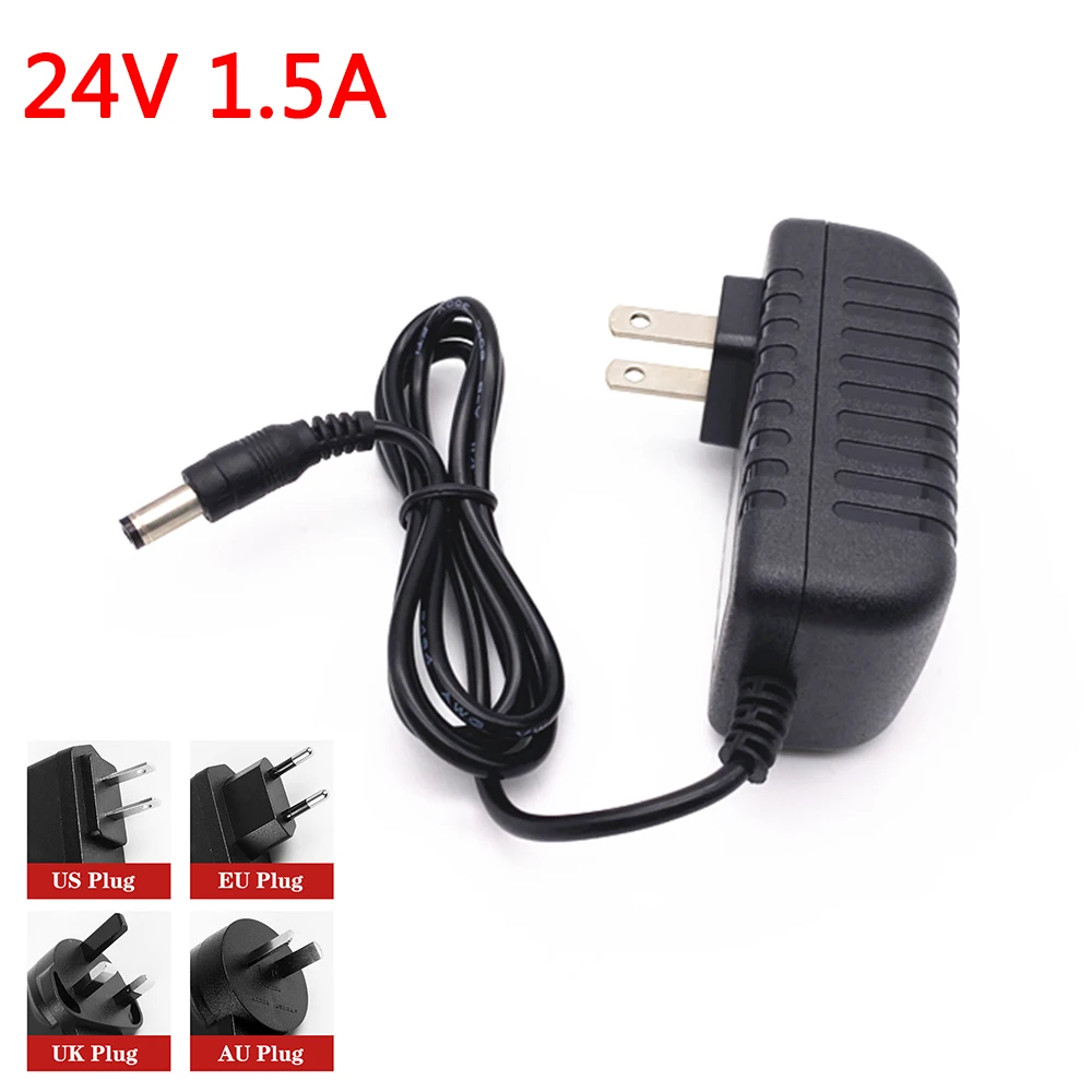 Uniwersalny zasilacz 24 V 24 V AC DC 24 V 1,5 A Adapter przełączający 5,5 * 2,1 mm