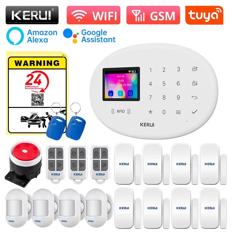 KERUI Home Security Alarm System WiFi GSM Alarm for Home 433MHz Detectors IOS Android Tuya APP Remote Control Anti-theft Alarms