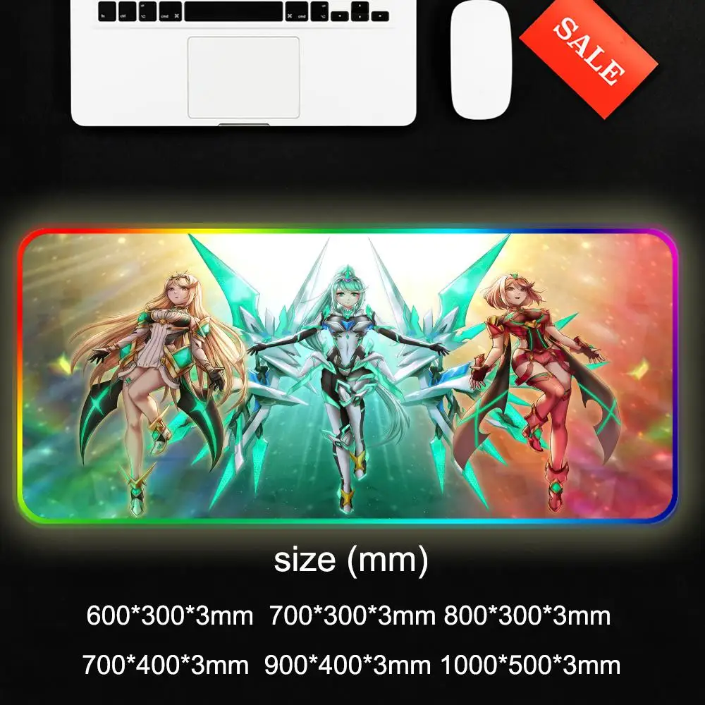 xenoblade chronicles Mouse Pad Game Rgb Desk Mat Back Light Led Mousepad Setup Gaming Accessories Deskmat Big Mousepad Backlight