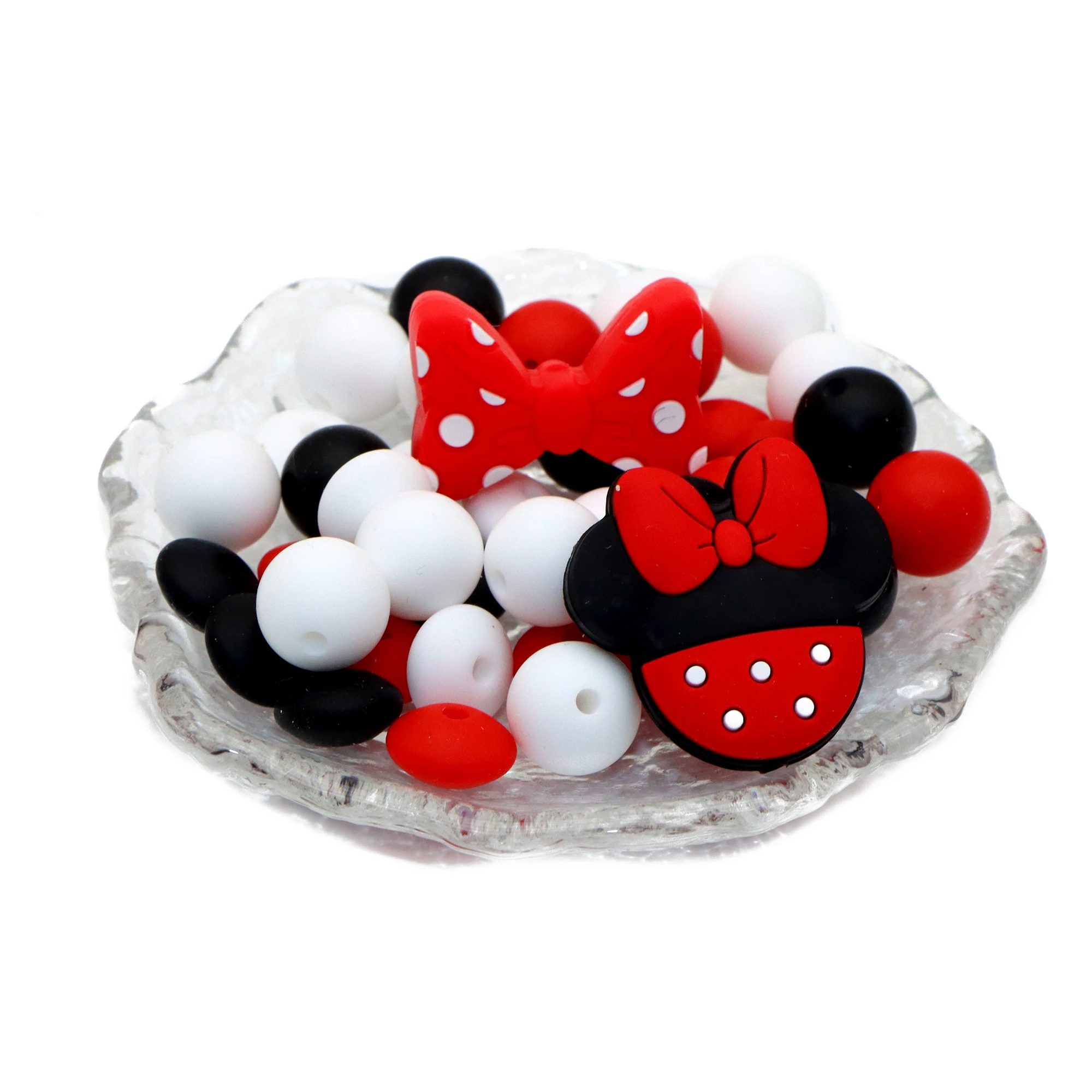 Disney Silicone Bead Set Baby Oral Care Food Grade Pendant Beads For Jewelry Making DIY Keychain Bracelet Necklaces Accessories