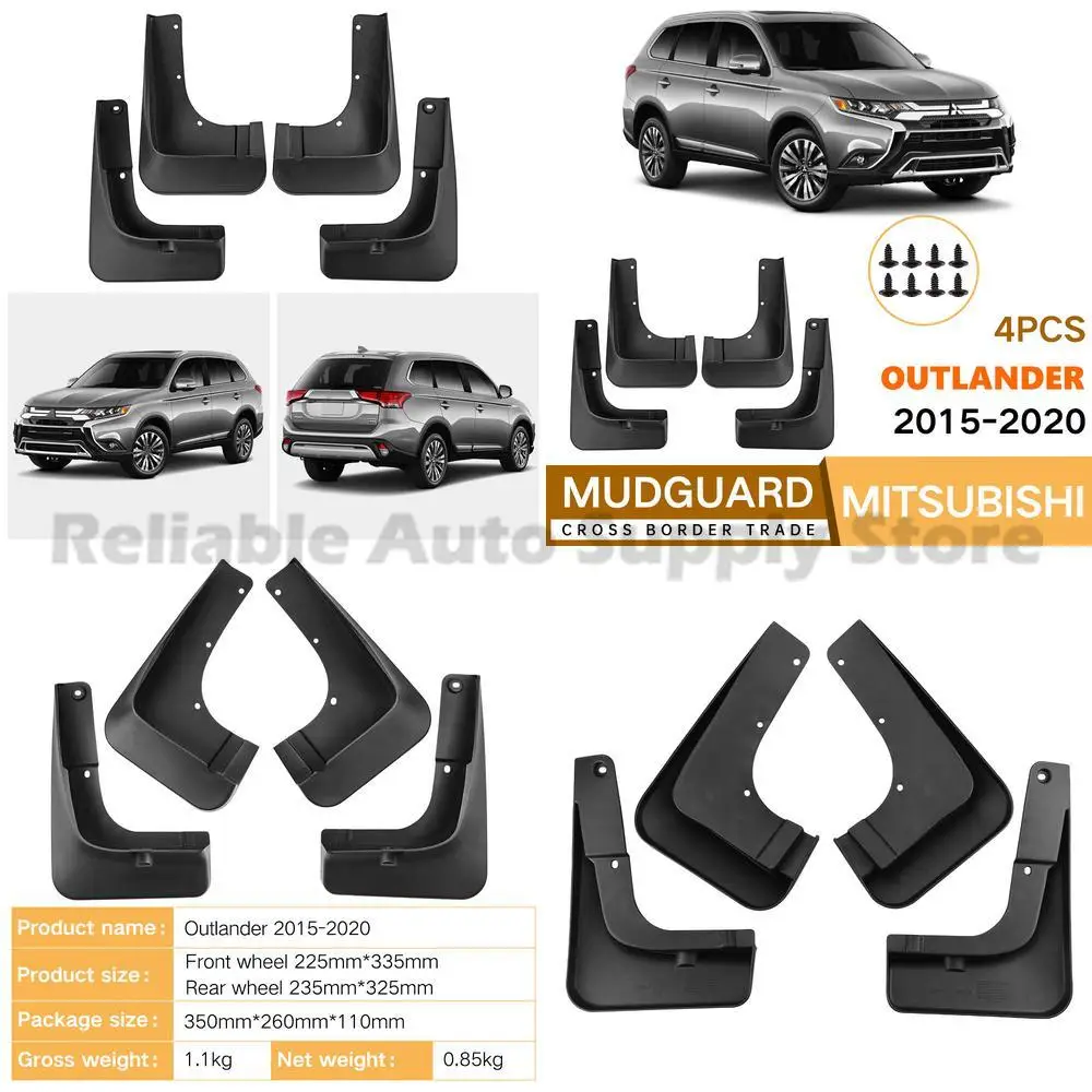 

For Mitsubishi Outlander 2015-2020 Mudguards Fender Flares Auto Accessories Durable Weather Resistant Premium Protection