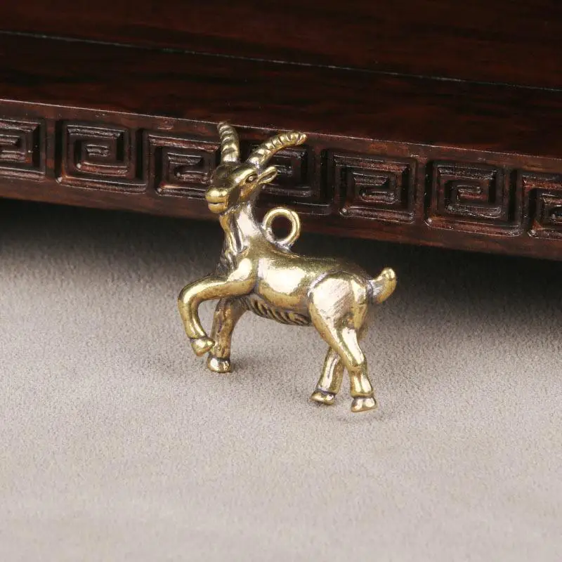 2027 Jahr des chinesischen Tierkreiszeichens Ziege Glücksbringer-Anhänger Schlüsselanhänger Kupfer Feng Shui Reichtum Schlüsselring Damen Herren Taschenanhänger Schmuck Geschenk – Detail 5