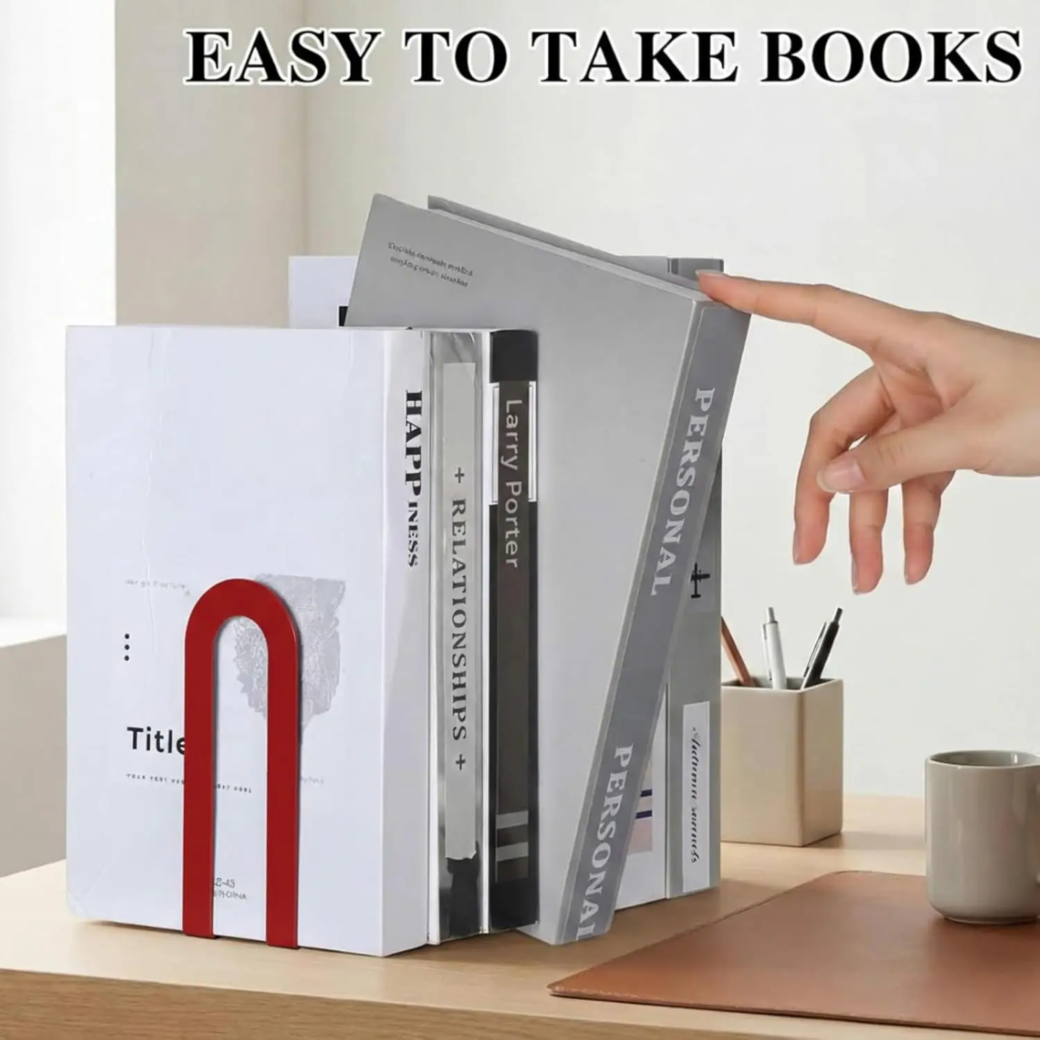 Desk Book Holder Heavy Duty Desktop Book Organizer Metal Bookends Non Slip Iron Book Stand For Study Room Student Dormitory