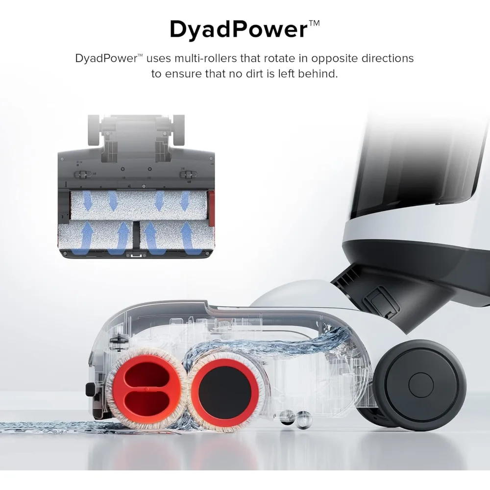 Dyad Pro Wet Dry Vacuum Cleaner with Double Rollers, Cordless Vacuum Mop All in One, Self-Cleaning & Drying System