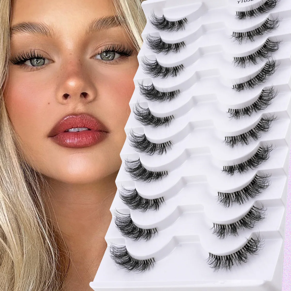 YSDO Half Eyelashes 3/10 Pairs Natural Look Short False Eyelashes Wispy Mink Lashes Fluffy Eyelash Volume Lash Extension Makeup