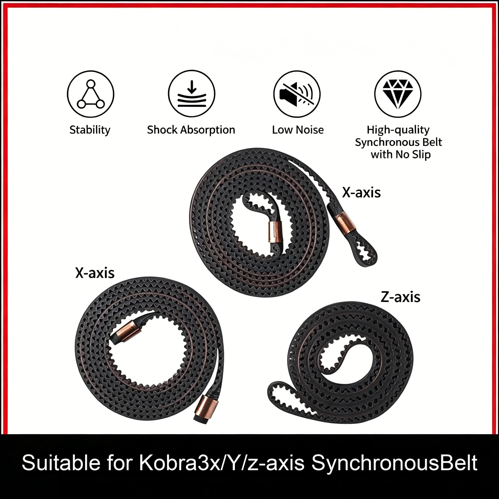 

Комплект ремней ГРМ для осей XYZ, износостойкие, стабильные, малошумные запчасти для 3D-принтера Anycubic Kobra 3