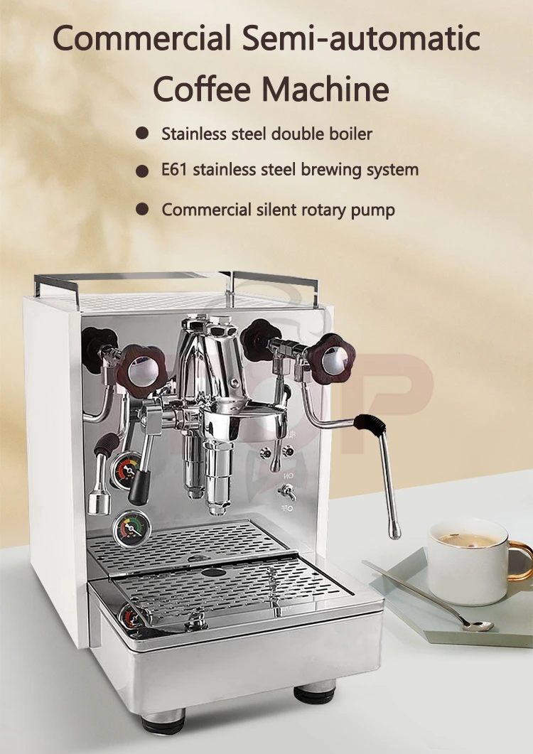 ITOP E61B Semi-Automatic Espresso Machine Rotary Pump Milk Frothing Double Boiler Automatic Water Supply Commercial Coffee Maker