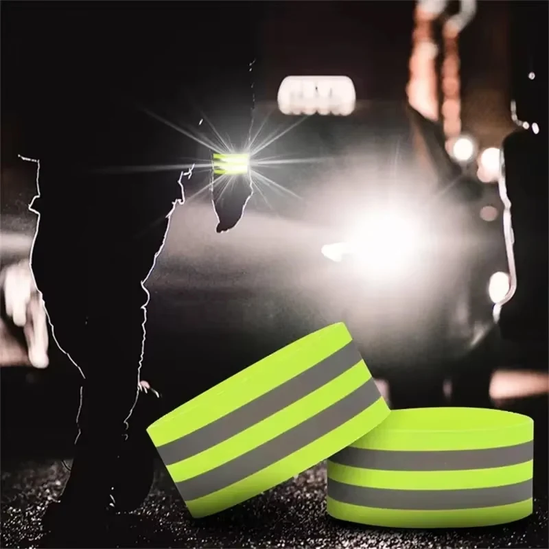 Fitas Refletivas para Caminhadas Noturnas, Ciclismo e Corrida, Fita Refletora de Segurança, Bandas Refletivas para Pulso, Braço, Tornozelo e Perna, Alta Visibilidade