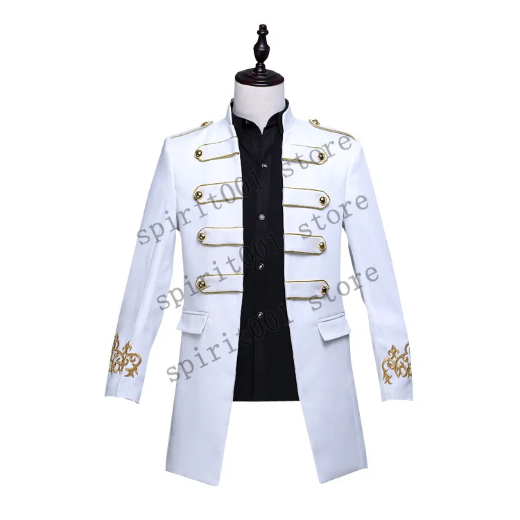 Medieval Men Military Blazer Party Uniforms Vestido Knight Prince Punk Retro Jackets Renaissance Gothic Coats Noble