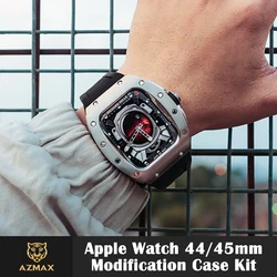 Funda de aleación de titanio para Apple Watch Series Correa Compatible con Apple Watch de 44 mm y 45 mm Iwatch SE 4 5 6 7 8 9 Series