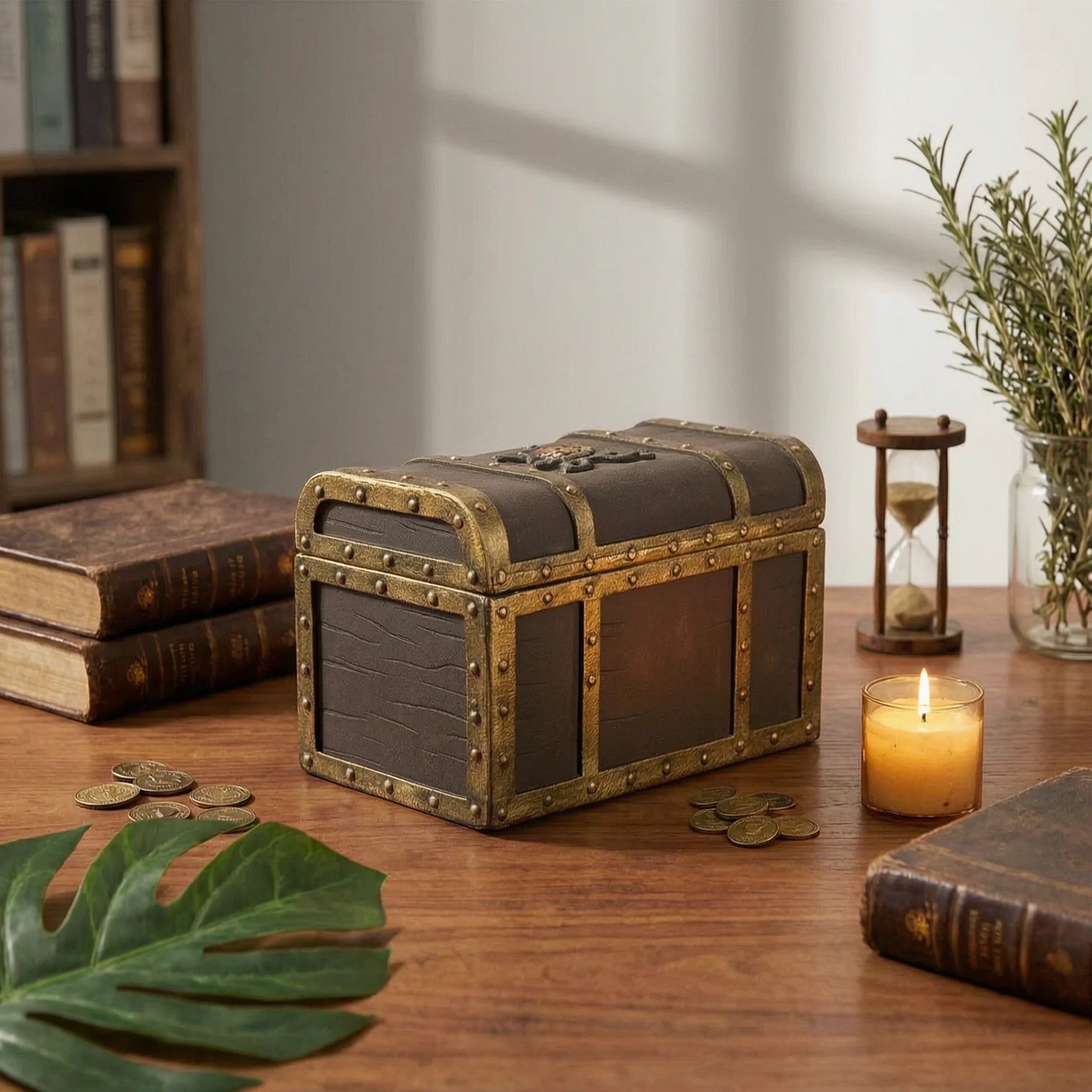 Pirate Skull Box Reusable Pirate Treasure Chest Foam Treasure Chest Lightweight Riveted Detail