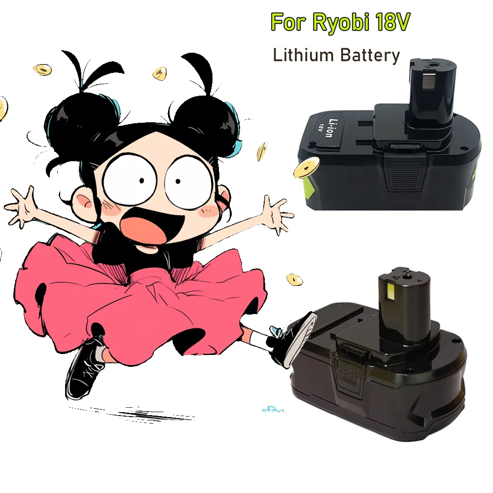 

P108 18v Battery 8.0Ah For Ryobi RB18L50 RB18L40 RB18L25 P102 P103 P104 P105 P106 P107Li-ion One+ Cordless Power Tools