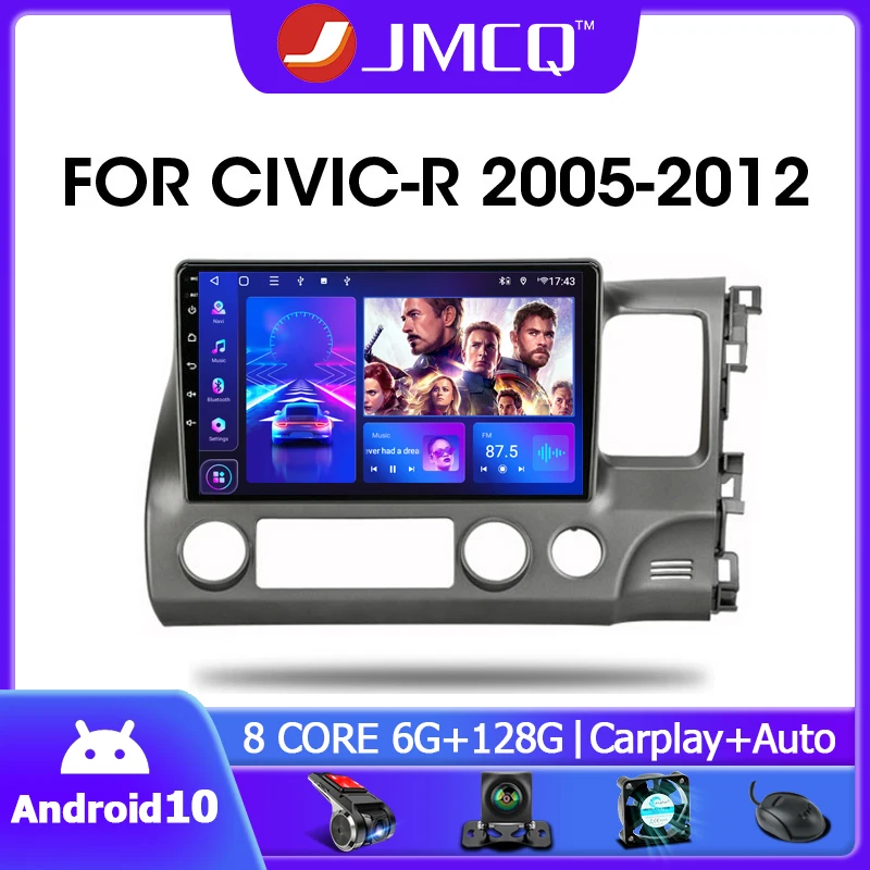 

Автомагнитола JMCQ на Android 9,0 для Honda Civic 2005-2012, видеоплеер Multimidia, 2DIN