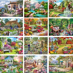 5D nuova collezione 2024 diamante ricamo giardino scenario mosaico arte kit pittura diamante scenario punto croce regalo