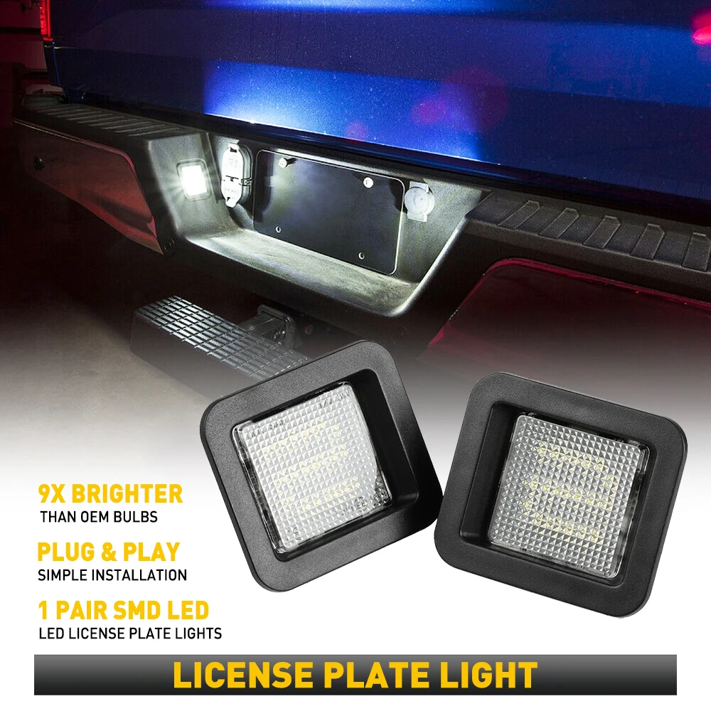 

For Ford F150 XL XLT SSV Raptor 2015-2021 License Number Plate Lamps Canbus Number Plate Lamps 2Pcs Auto Accessories