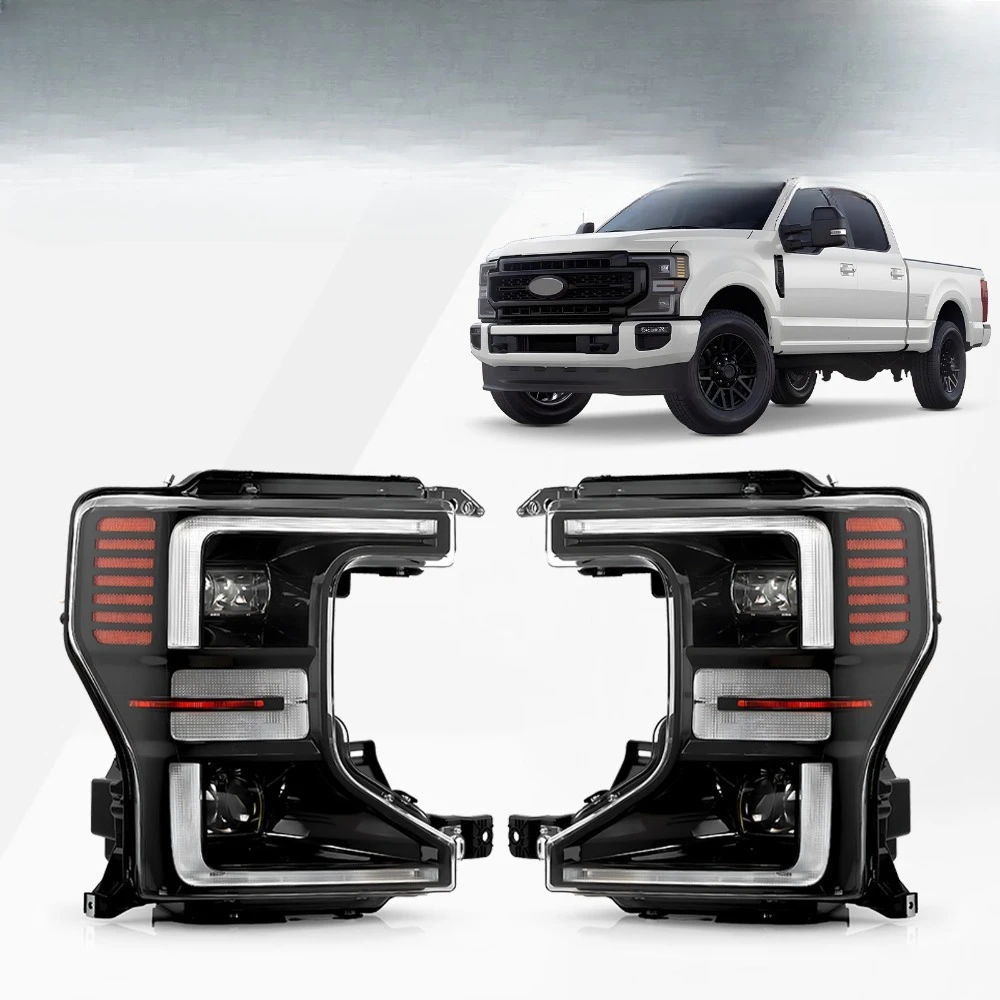 

Светодиодные фары для Ford F-250 Super Duty 2020-2022 с черной отделкой, левая+правая, пара