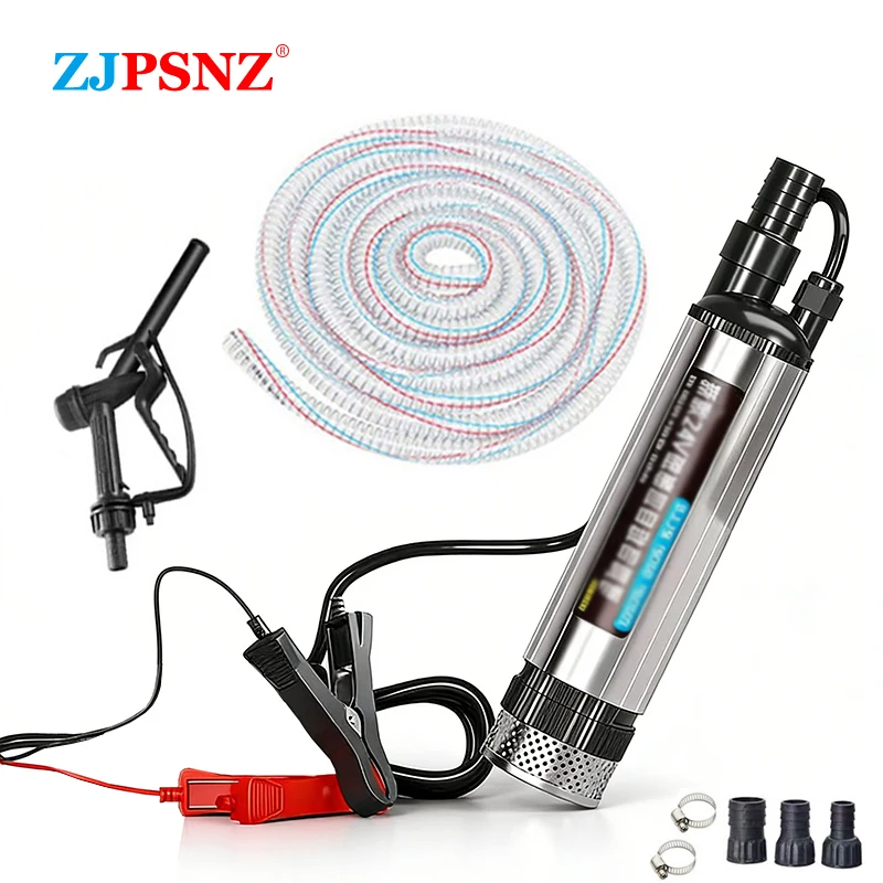 

Электрический насос постоянного тока 265 Вт, 12 В/24 В, 60 л/мин, напор 12 м, для перекачки воды и дизельного топлива, двойного назначения