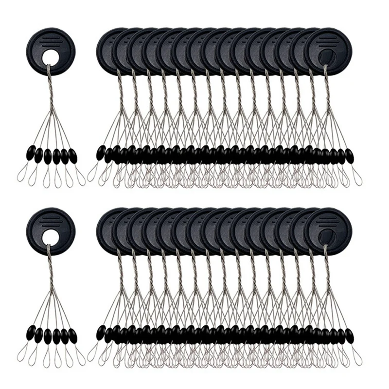 

Rubber Fishing Black Straight Column Olive-Shaped Float Plug Space Beans 100 Sets/Pack Straight Column Small Size