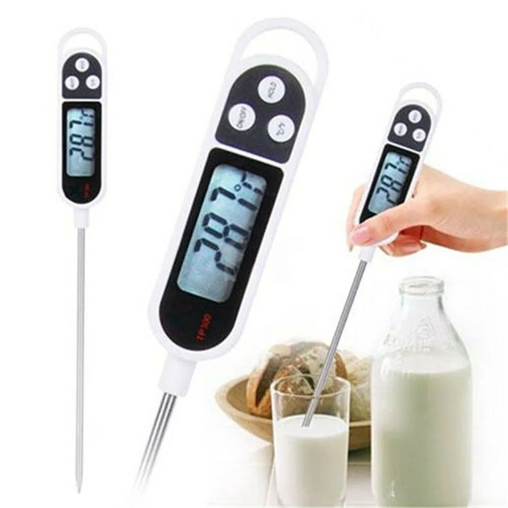 1Pc Digital Instant Read Meat Thermometer Kitchen Cooking Food Candy Thermometer for Oil Deep Fry BBQ Grill Smoker Thermometer
