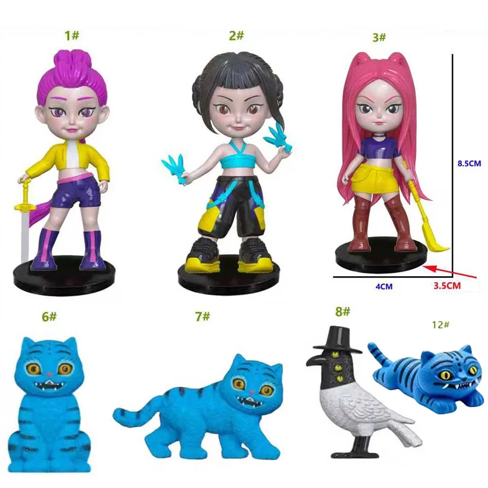 Kpop شيطان الصيادين أنيمي الشكل اللعب لطيف بولي كلوريد الفينيل المنقولة المفاصل عمل نموذج لجسم دمى الاطفال عيد ميلاد الديكور لعبة الهدايا #1