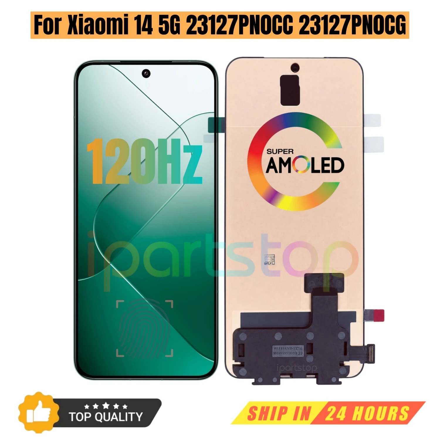 iParts Replacement New Display for Xiaomi 14 5G 23127PN0CC 23127PN0CG 120Hz LTPO OLED Touch Screen with Frame Assembly OEM